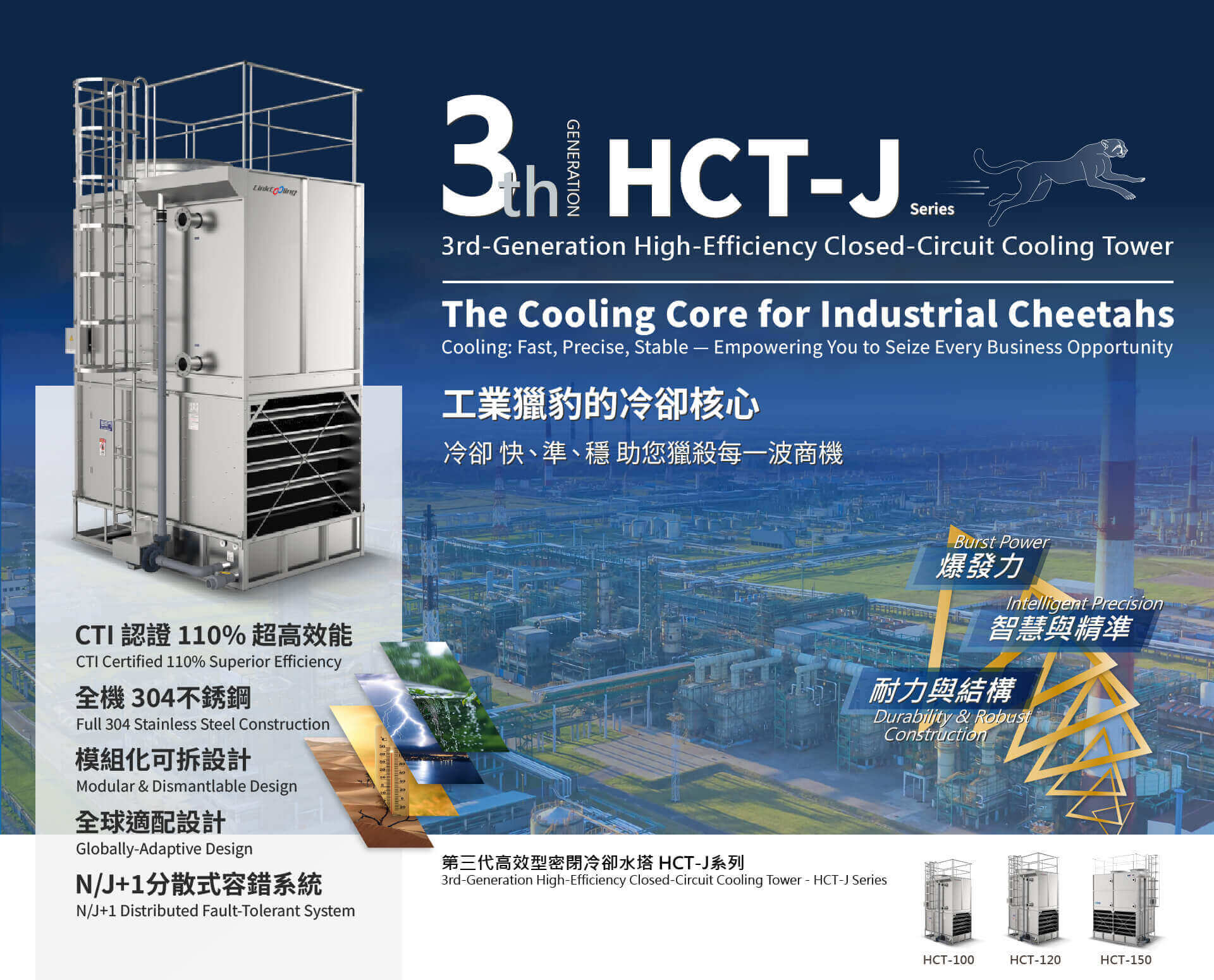 3rd-Generation High-Efficiency Closed-Circuit Cooling Tower – HCT-J Series